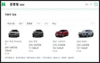 준중형 suv 크기 국산 수입 재원 비교_29