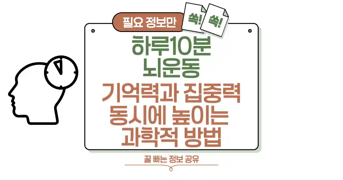 하루 10분 뇌운동! 기억력과 집중력 동시에 높이는 과학적 방법 섬네일