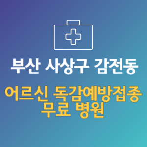 부산 사상구 감전동 노인 독감예방접종 무료 병원 (인플루엔자 무료 접종 대상 날짜)