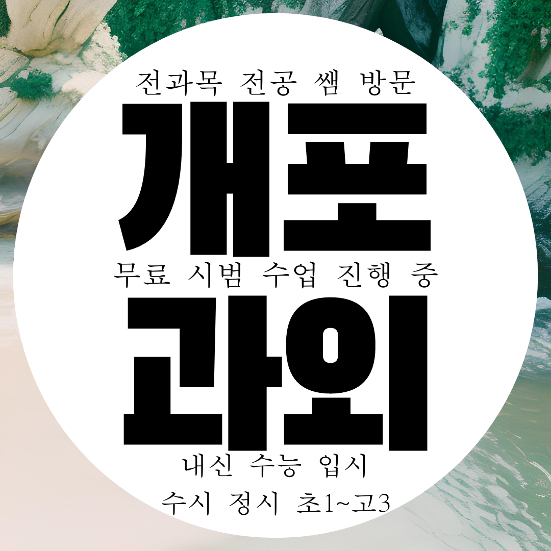  강남구 개포동 영수 전문 과외 개포2동 국어 과학 내신 대비 관리