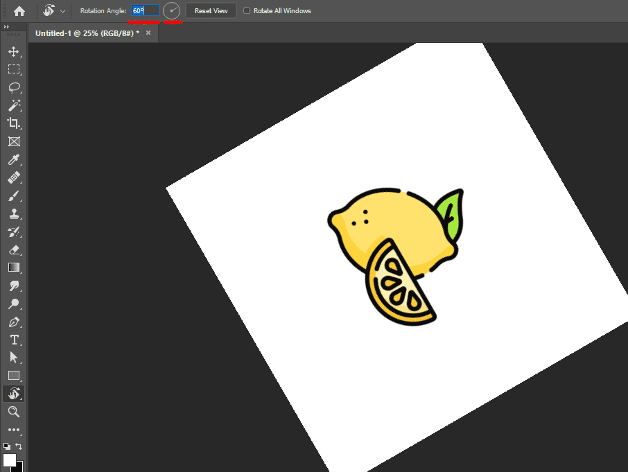 포토샵-rotation-view-tool-rotation-angle-조절해서-돌리기