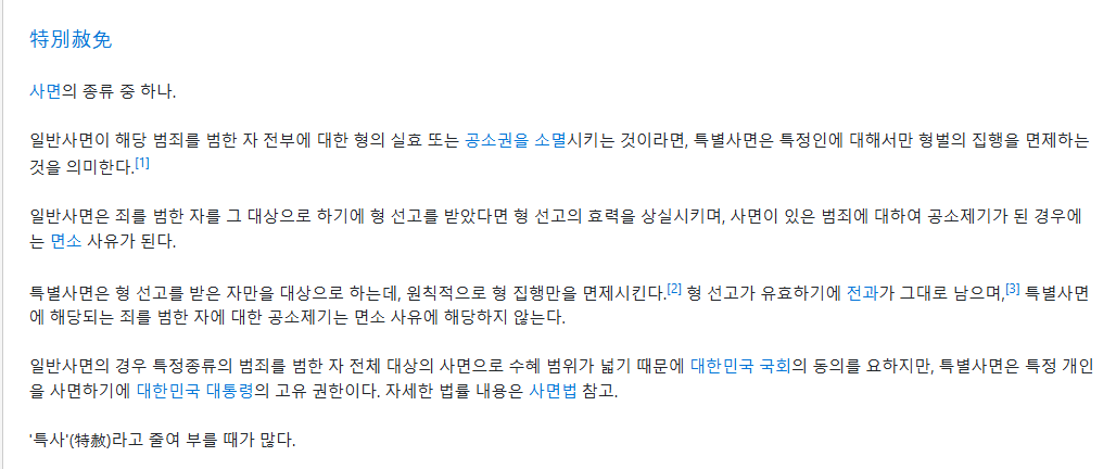 특별사면 이란