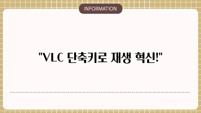 VLC 플레이어 단축키 설정 화면