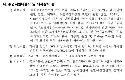 군무원 가산점 제도 정리2