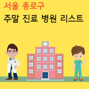 서울 종로구 주말 진료 병원 리스트