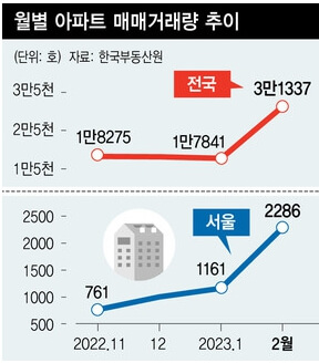 월별 아파트 매매거래량 추이