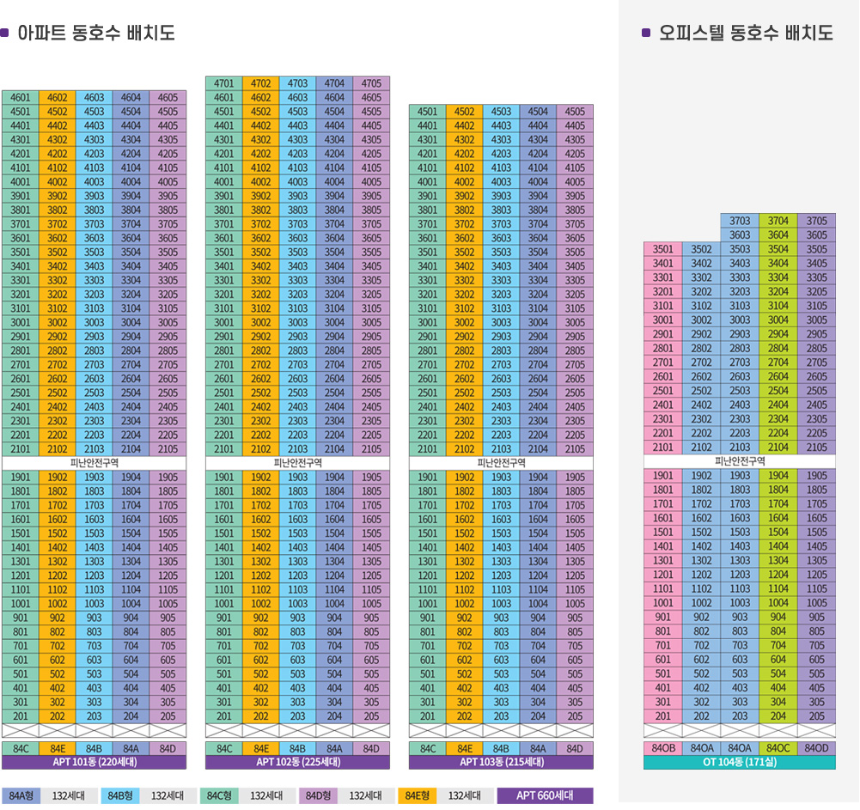 영대병원역 골드클래스 센트럴 동호수배치도