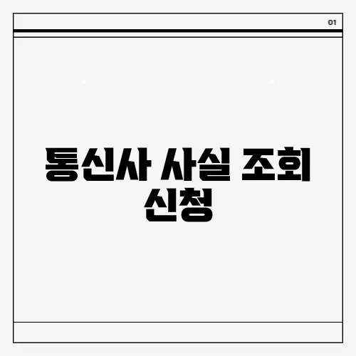통신사 사실 조회 신청