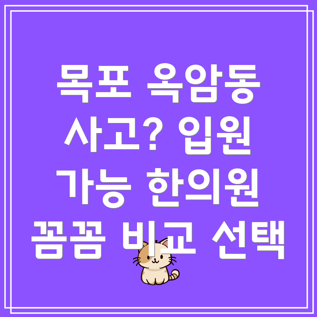 목포 옥암동 교통사고 한의원