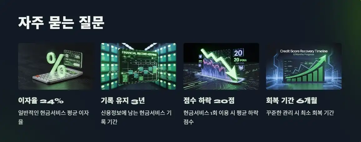 현금서비스 신용등급 하락 자주 묻는 질문