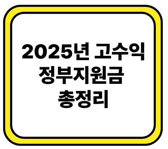 2025년 고수익 정부지원금 총정리