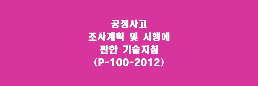  공정사고 조사계획 및 시행에 관한 기술지침(P-100-2012)