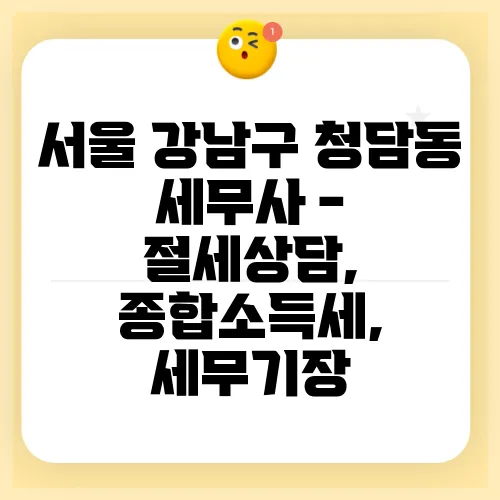 서울 강남구 청담동 세무사 - 절세상담, 종합소득세, 세무기장