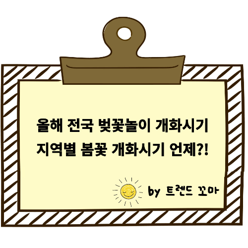 지역별로 봄꽃이 피는 올해는 전국 각지에서 벚꽃이 만개한다?!