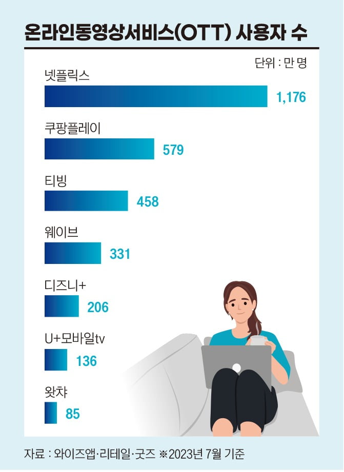 온라인 동영상 서비스 (OTT) 사용자수