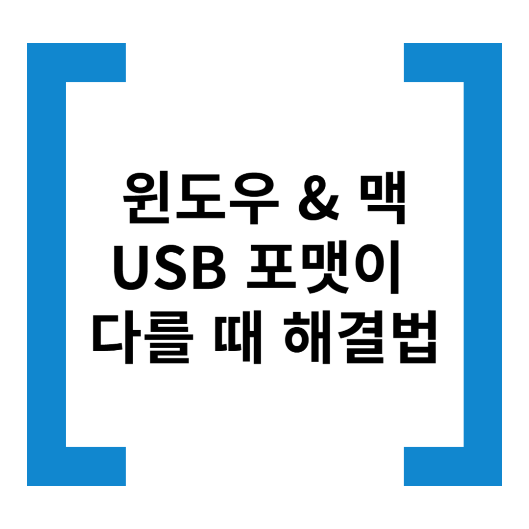 윈도우 & 맥에서 USB 포맷이 다를 때 해결법