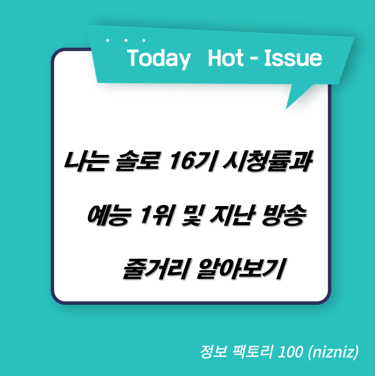  나는 솔로 16기 시청률과 예능 1위 및 지난 방송 줄거리 알아보기
