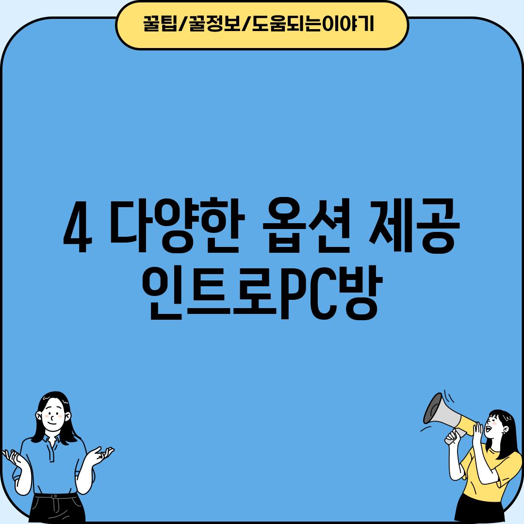 4. 다양한 옵션 제공: 인트로PC방