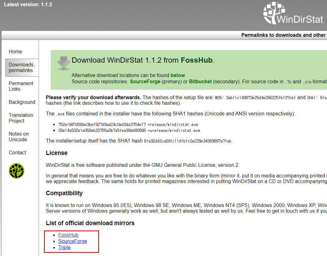 windirstat.net > download