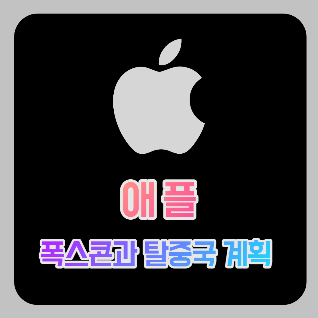  애플과 폭스콘의 공급망 다각화 인도 또는 동남아?