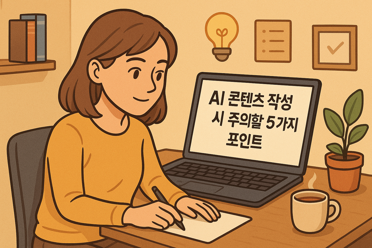 AI 콘텐츠 작성 주의사항 배너 이미지