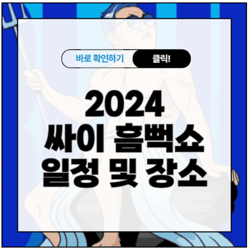 2024 싸이 흠뻑쇼 일정 및 위치 정리