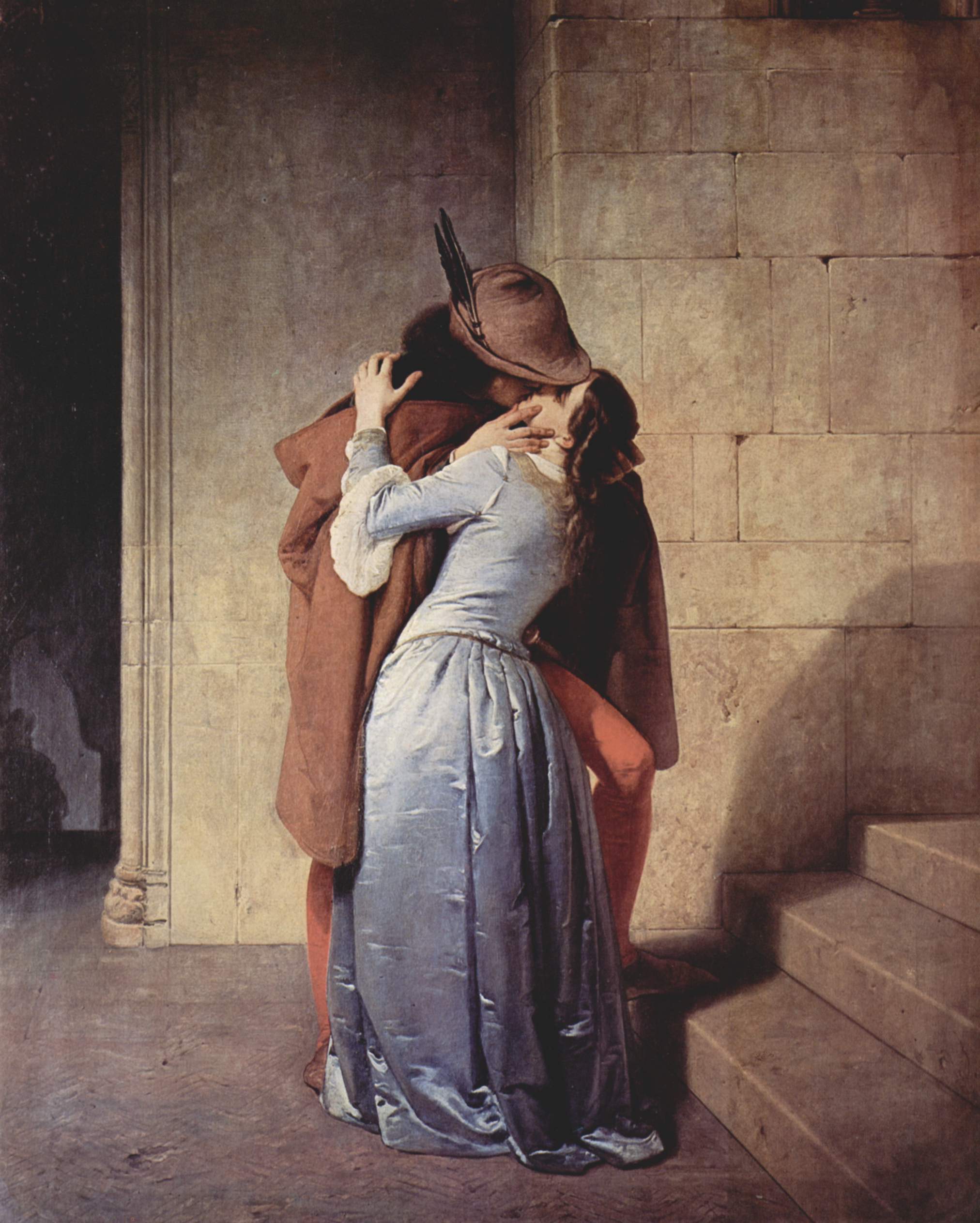 프란체스코 아예츠, &lt;입맞춤&gt;, 캔버스에 유화, 110X88cm, 1859년, 밀라노 브레라 미술관