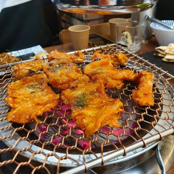 마늘 산낙지 숯불구이