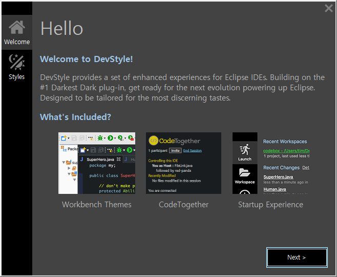 이클립스 새로운 테마 설치하기