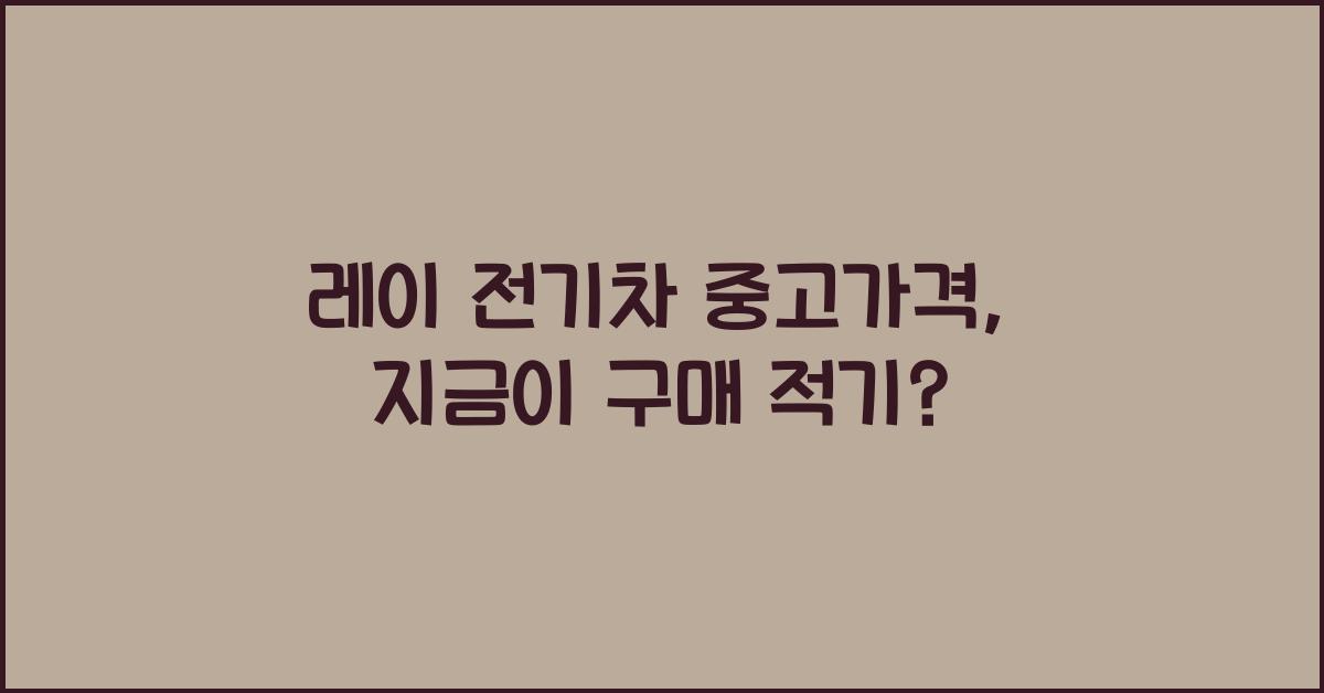 레이 전기차 중고가격