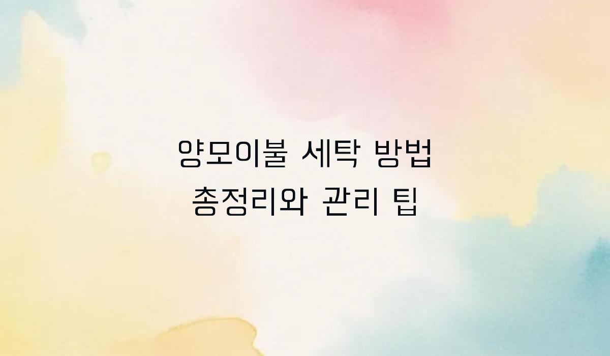 양모이불 세탁 방법 총정리