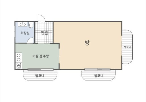 남해 편백자연휴양림 휴양관 5인실 배치도