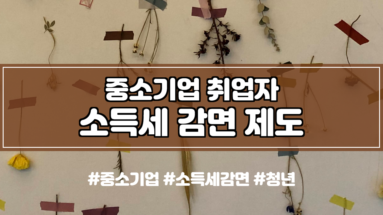  중소기업 취업자 소득세 감면 제도 및 신청 방법