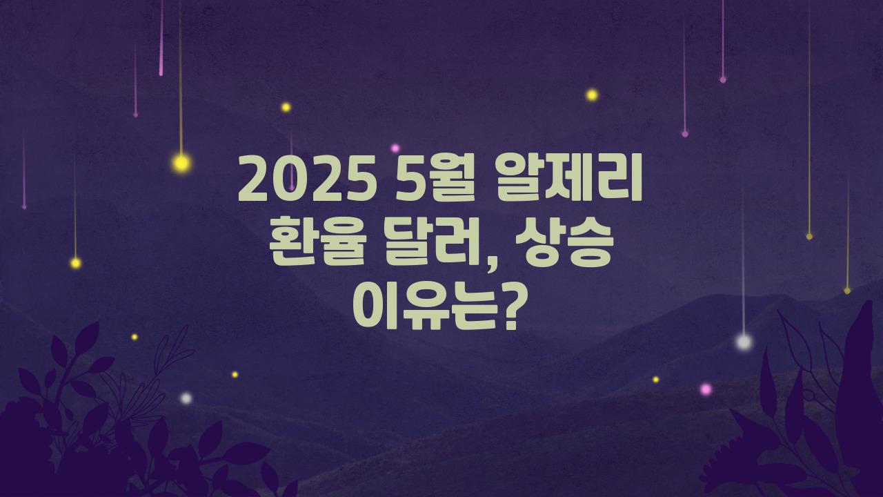 2025 5월 알제리 환율 달러