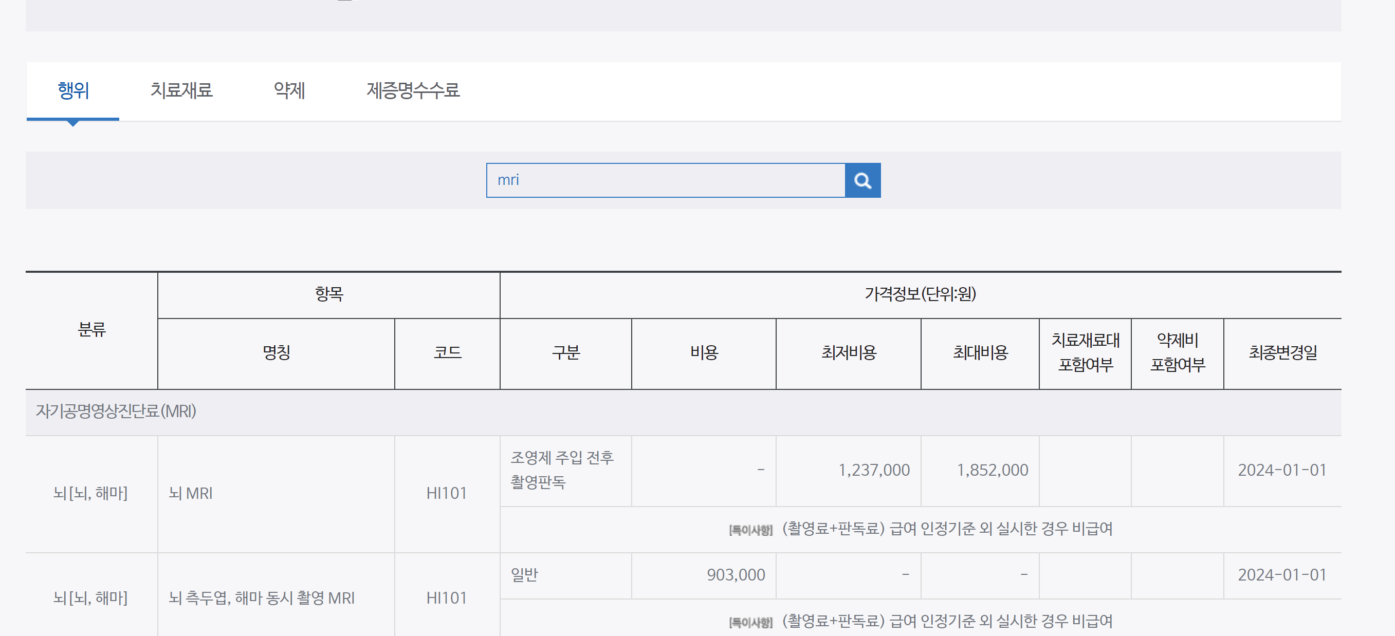 삼성서울병원MRI