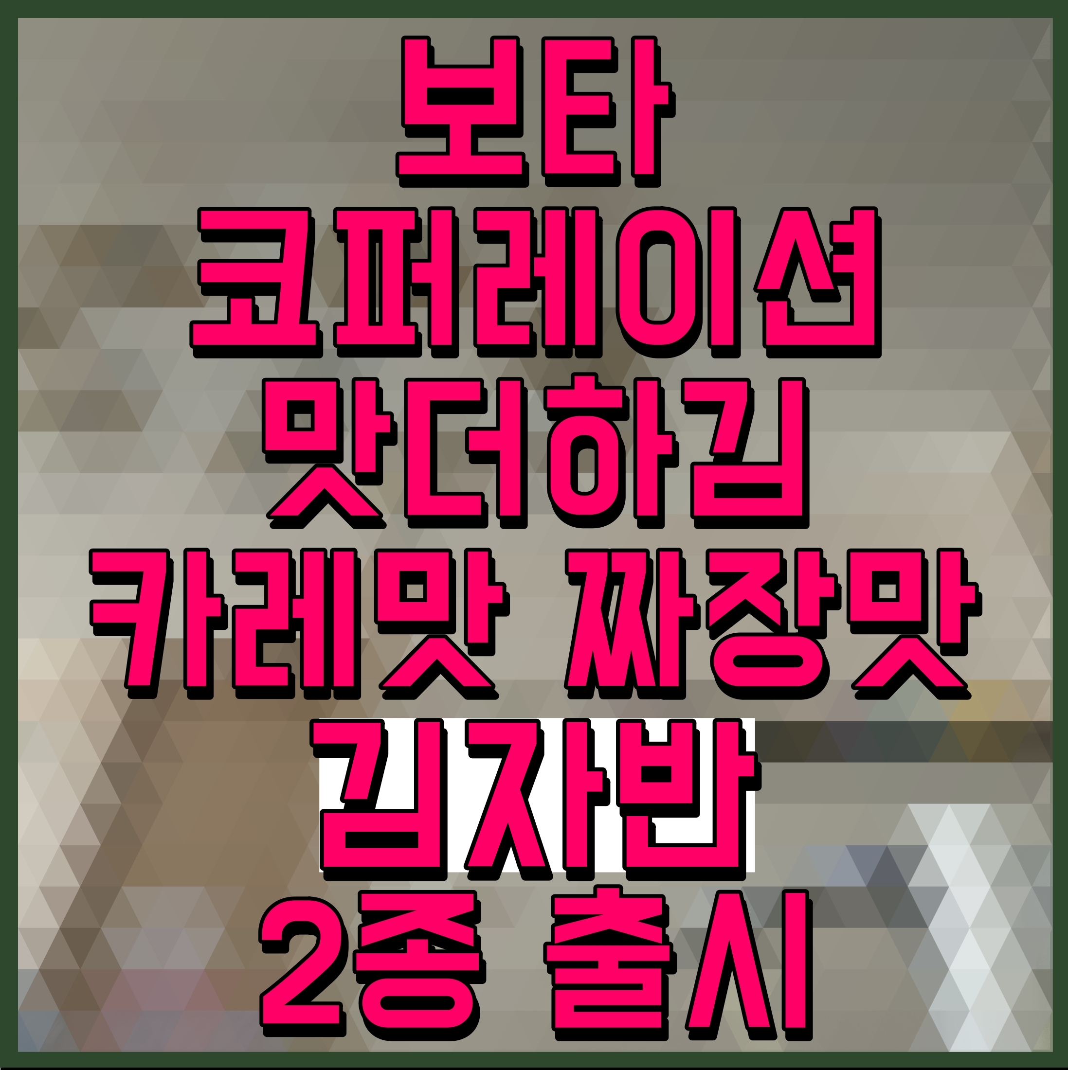  보타코퍼레이션 맛더하김 김자반 카레맛 짜장맛 2종 출시