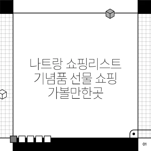 나트랑 쇼핑리스트 기념품 선물 쇼핑 가볼만한곳