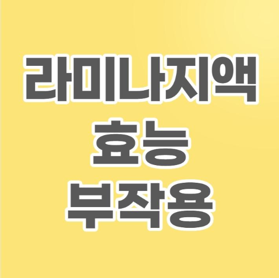 라미나지액 효능과 부작용 라미나지액 효능과 부작용