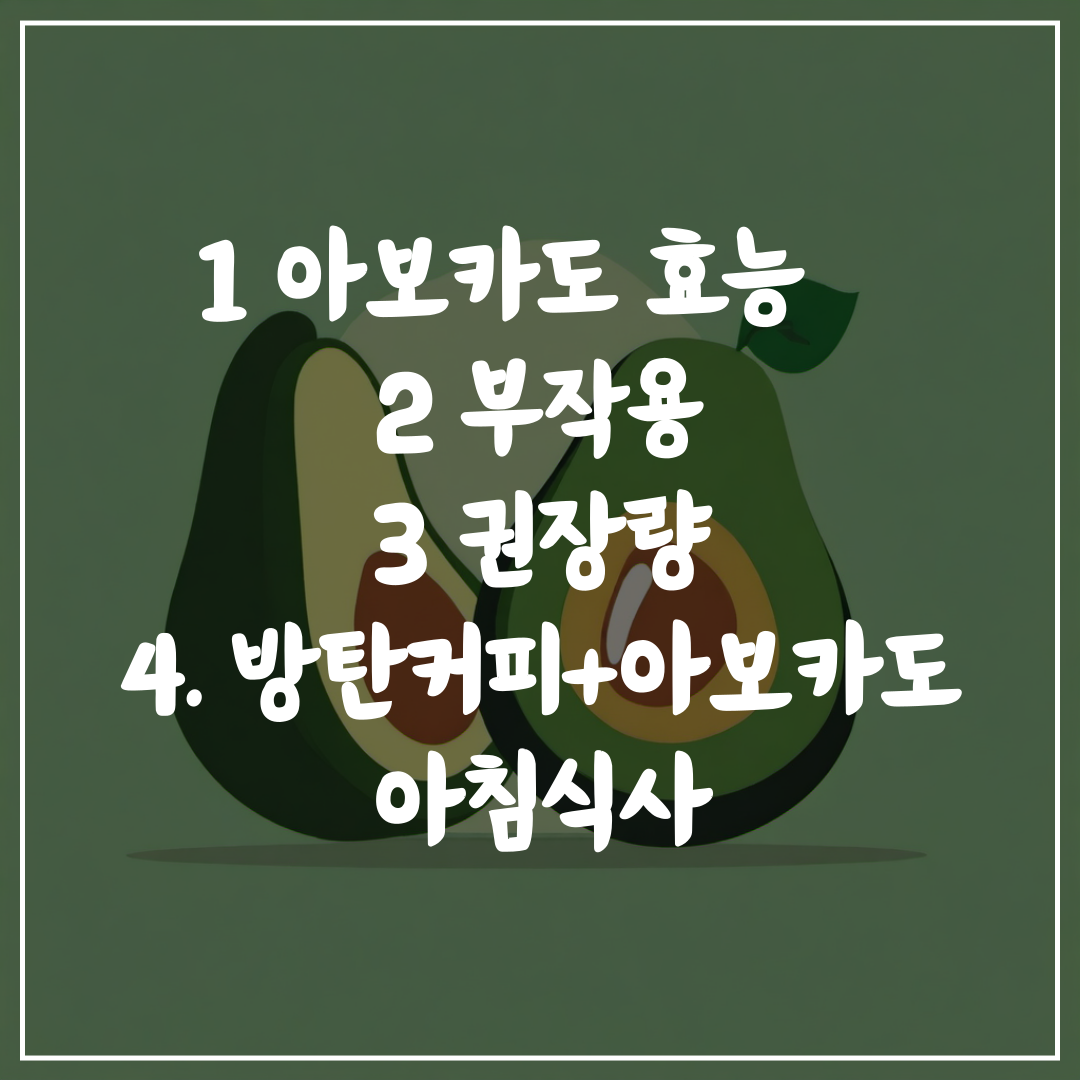  아보카도 효능 부작용 및 권장량