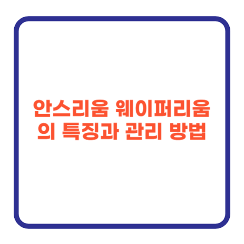 안스리움 웨이퍼리움의 특징과 관리 방법