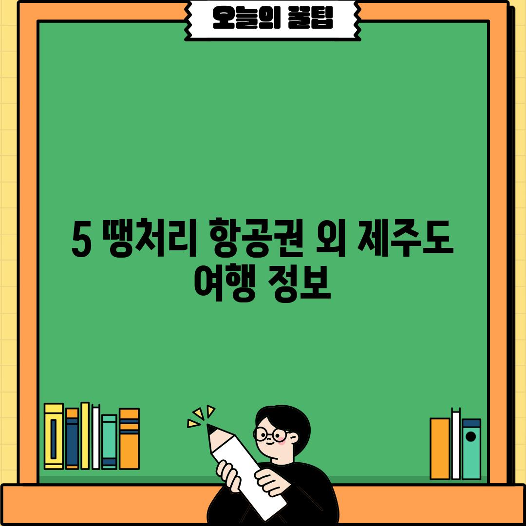 5. 땡처리 항공권 외 제주도 여행 정보