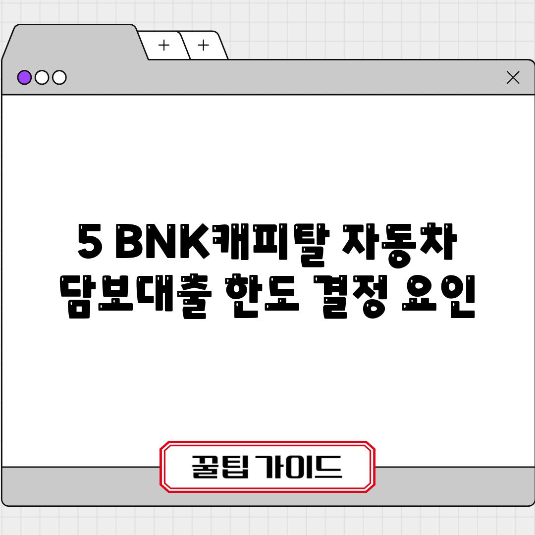 5. BNK캐피탈 자동차 담보대출 한도 결정 요인