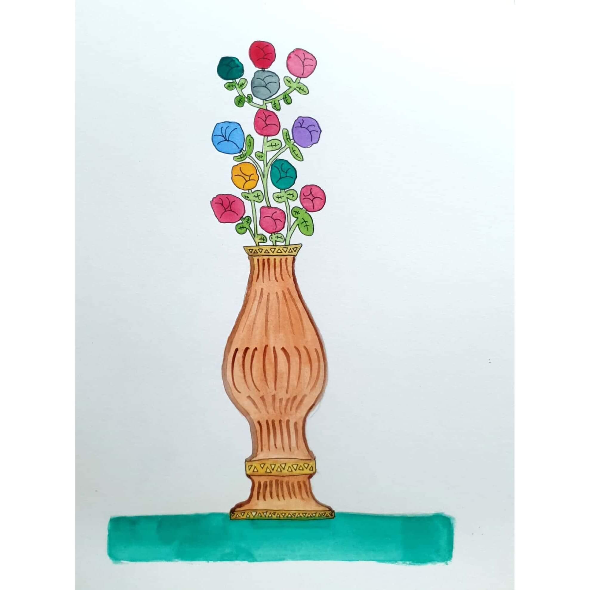  12 Flowers 12개의 꽃들 / 일러스트 그림 드로잉 / 식물화 그리기