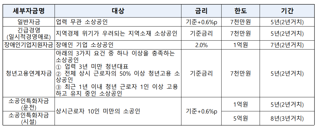 24년 소상공인 정책자금