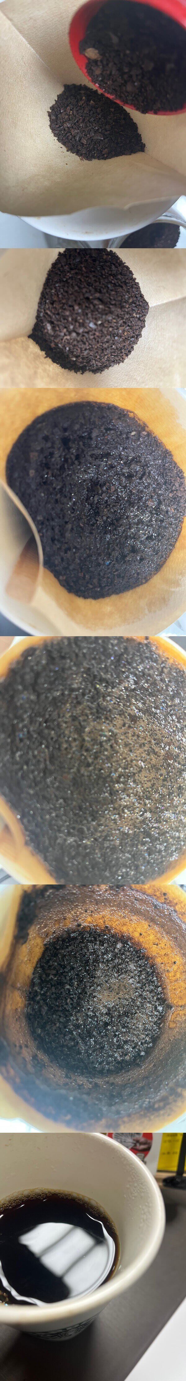 카페베로나 드립커피로 내래먹는 과정을 찍은 사진들모음