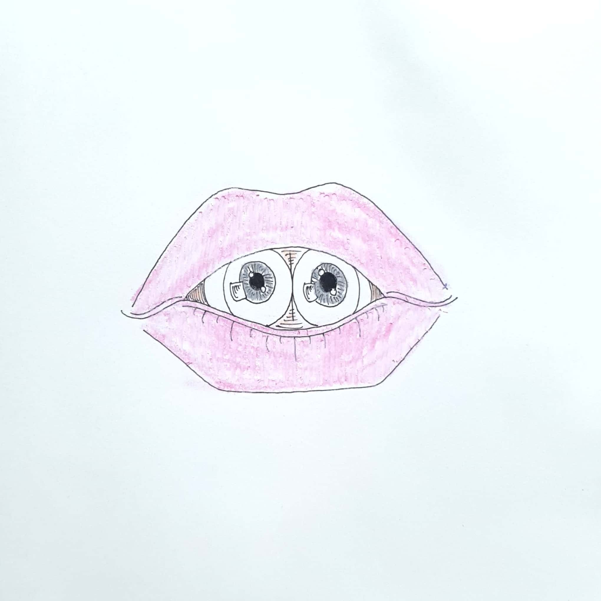  Eyes in the Lips 입술안의 눈들 / 일러스트 그림 드로잉 / 눈 입술 그리기