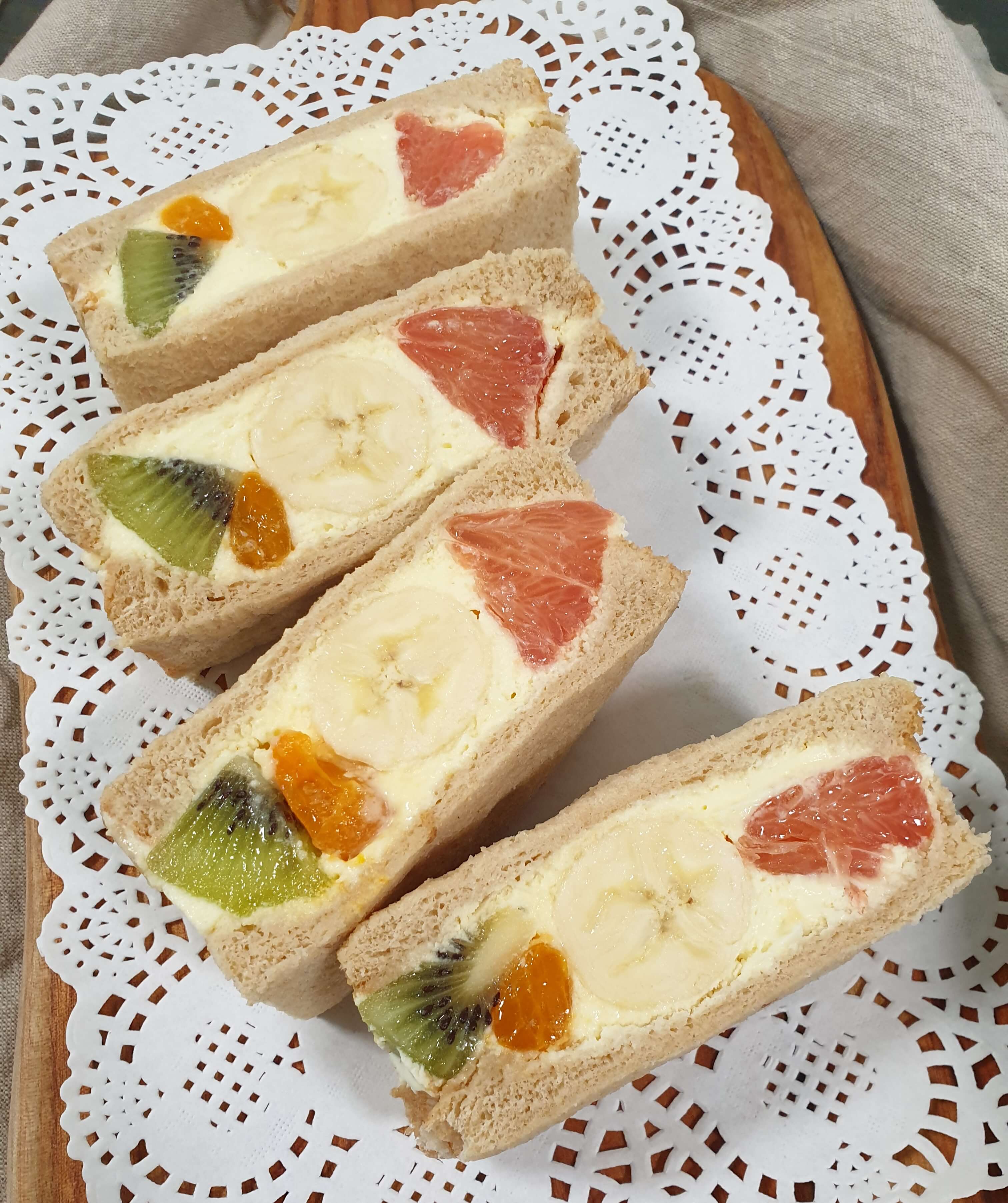  후르츠 산도, 생크림 과일 샌드위치 만들기