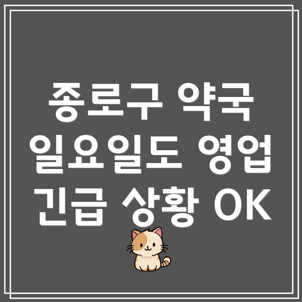 종로구 숭인제1동 일요일 영업 약국