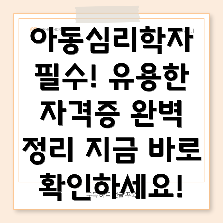 아동심리학 관련 자격증