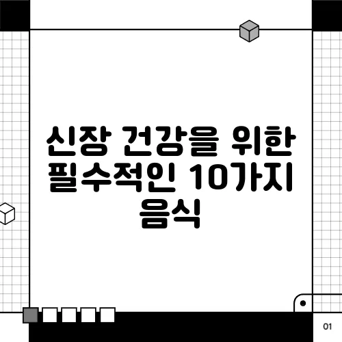 신장 건강을 위한 필수적인 10가지 음식